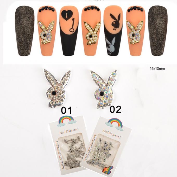 Charm đá thỏ playboy trang trí nail 10 hạt Charm đá thỏ playboy trang trí nail 10 hạt